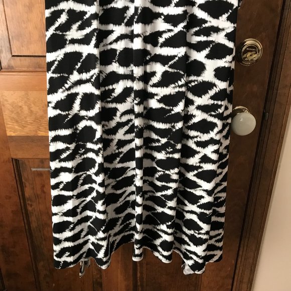 Rafaella Black and White Diamond Mid-Length Tank Dress Petite Small - Picture 10 of 12